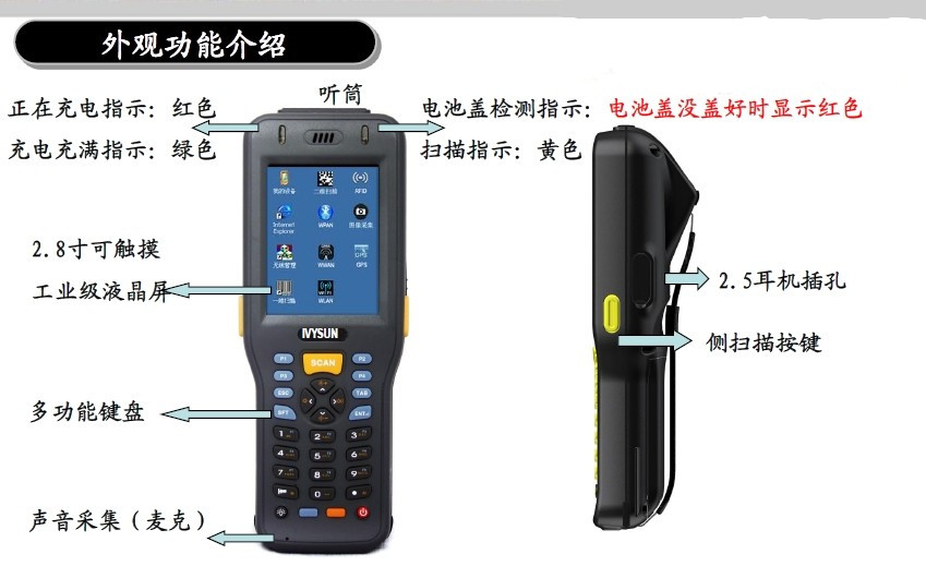 2米抗摔工业等级采集器IVYSUN MC950